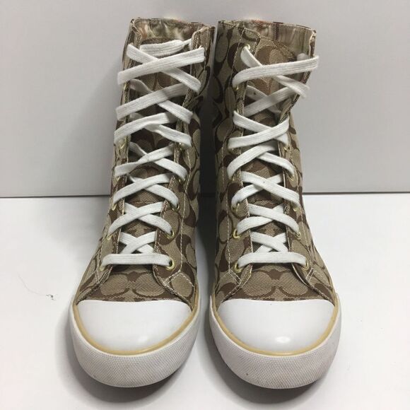 COACH (Q258) Monogram Logo "Bonney" High-Top . - Picture 1 of 8